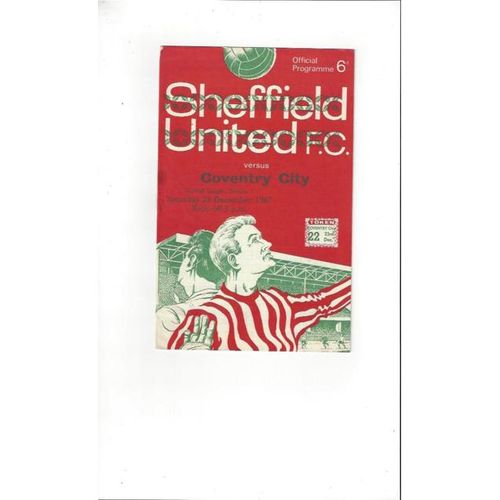 1967/68 Sheffield United v Coventry City Football Programme