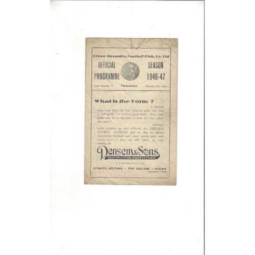 Crewe Alexandra Home Football Programmes