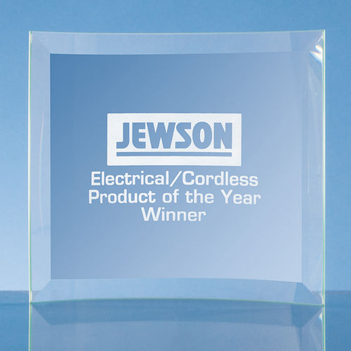 Jade Glass Bevelled Crescent (15cm x 16cm x 5mm)