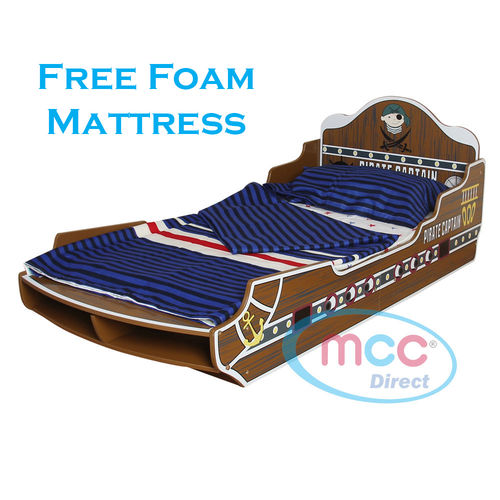 Pirate/Sea Toddler Bed with 3" Mattress