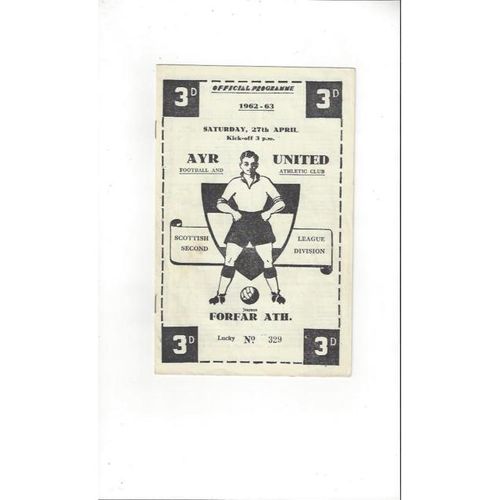 1962/63 Ayr United v Forfar Athletic Football Programme