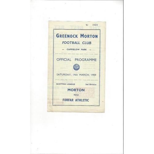 Morton Football Programmes