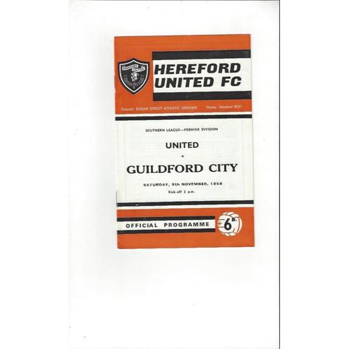 Hereford United Home Football Programmes