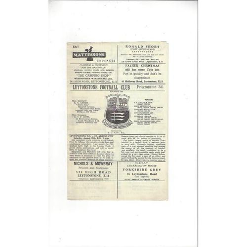 1964/65 Leytonstone v St Albans Football Programme