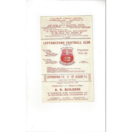 1967/68 Leytonstone v St Albans Football Programme