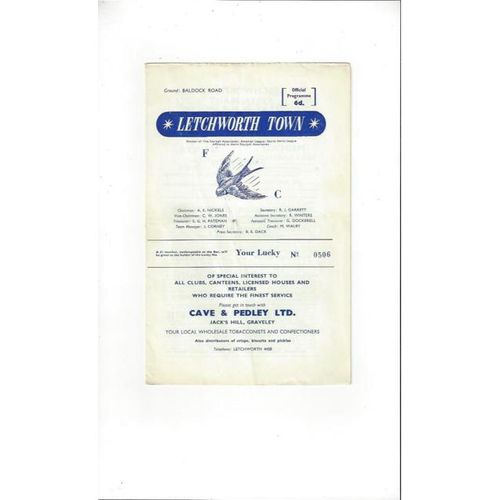 1967/68 Letchworth v Worthing Memorial Shield Football Programme