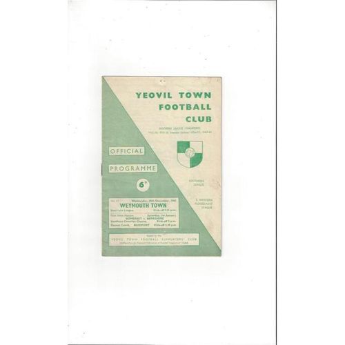 Yeovil Town Home Football Programmes
