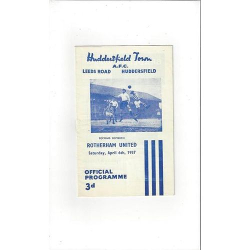 1956/57 Huddersfield Town v Rotherham United Football Programme
