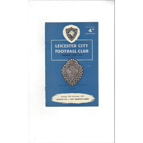 1957/58 Leicester City v West Bromwich Albion Football Programme