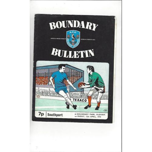 Oldham Athletic Home Football Programmes