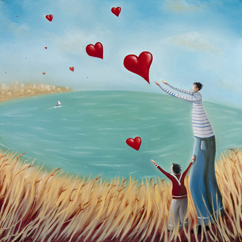 Releasing hearts with papa