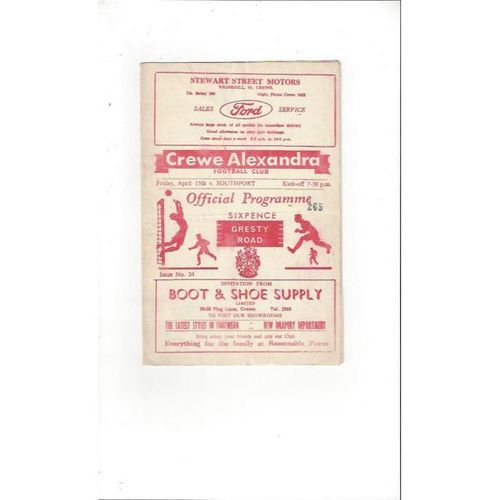 Crewe Alexandra Home Football Programmes