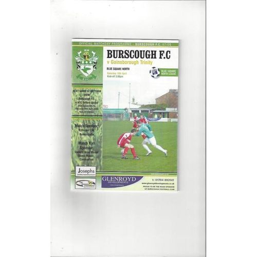 2007/08 Burscough v Gainsborough Trinity Football Programme