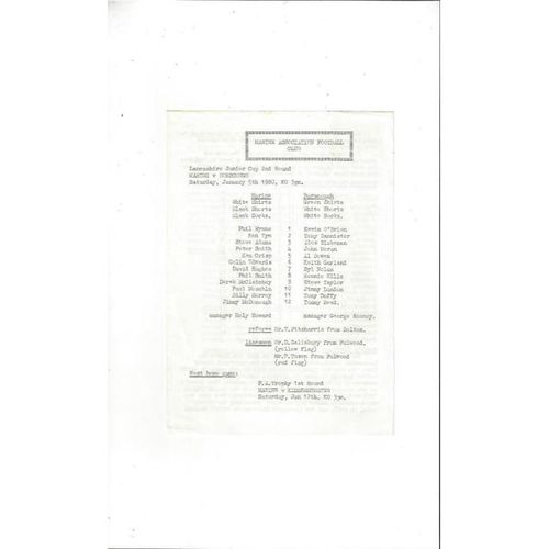 1979/80 Marine v Burscough Lancashire Jnr Cup Football Programme