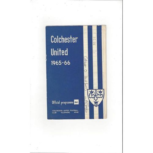 Colchester United Home Football Programmes