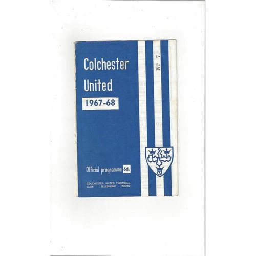 1967/68 Colchester United v Southport Football Programme