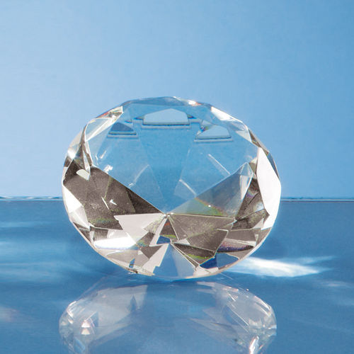 Optical Crystal Clear Diamond Paperweight - 6cm