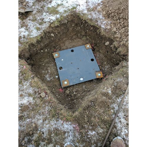 Securing of hidden base plates for university art project