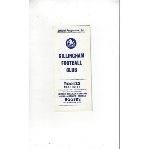 1962/63 Gillingham v Southport Football Programme