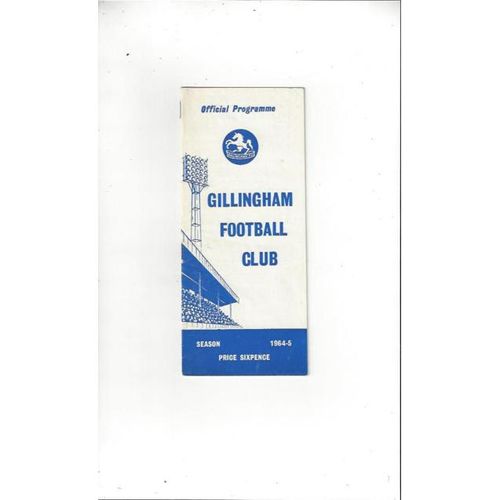 1964/65 Gillingham v Carlisle United Football Programme