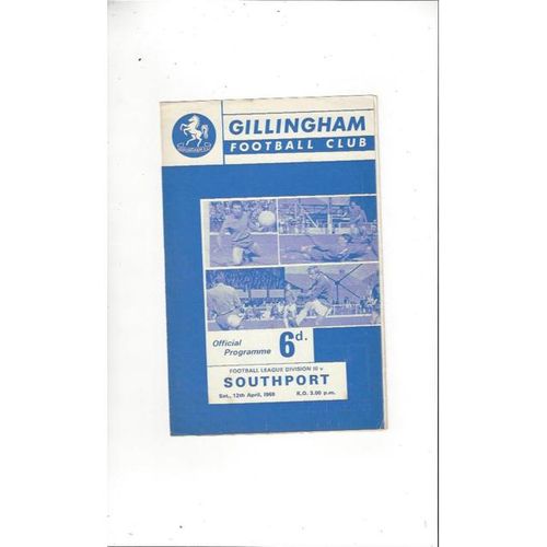 1968/69 Gillingham v Southport Football Programme
