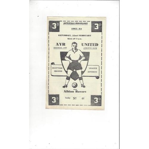 1963/64 Ayr United v Albion Rovers Football Programme