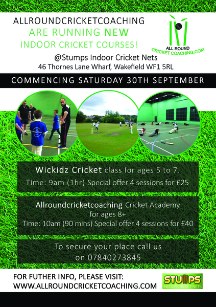 Launch of our Yorkshire indoor courses at Stumps Wakefield