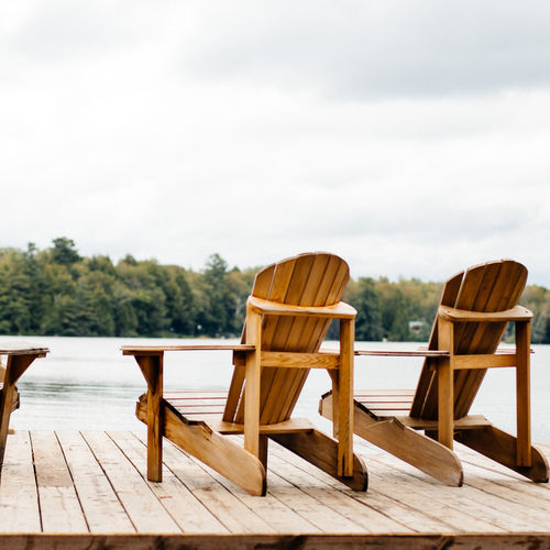 Twin Wooden Garden Chairs