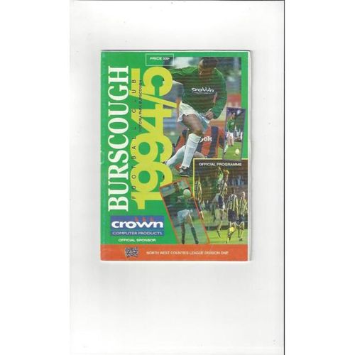 Burscough v Congleton Town FA Cup Replay Football Programme 1994/95