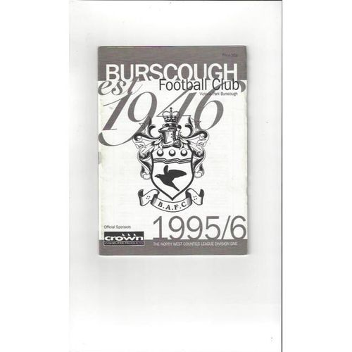 Burscough v Northallerton FA Cup Football Programme 1995/96