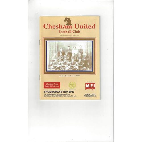 Chesham United v Bromsgrove Rovers FA Cup Football Programme 1994/95