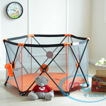 Orange Pop Up Playpen Portable Baby Play Yard