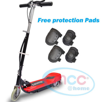 Red Electric E Scooter Ride on Rechargeable Battery Height Adjustable 120W 24V
