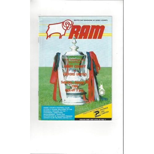 Derby County v Telford United FA Cup Football Programme 1983/84