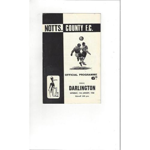 1967/68 Notts County v Darlington Football Programme