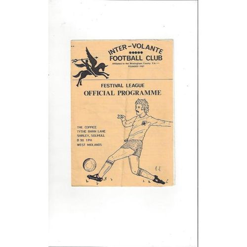 1970's Inter Volante v Olympic Star Festival Snr Cup Semi Final Football Programme