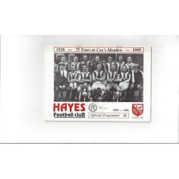 Hayes v Sudbury Wanderers FA Cup 1995/96