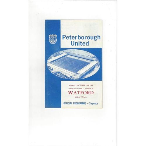 1966/67 Peterborough United v Watford Football Programme