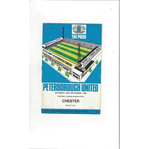 1968/69 Peterborough United v Chester Football Programme