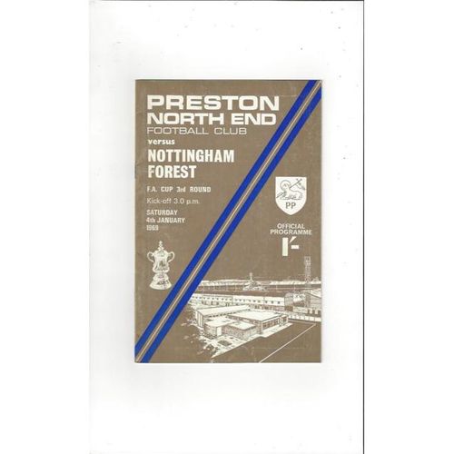 1968/69 Preston v Nottingham Forest FA Cup Football Programme