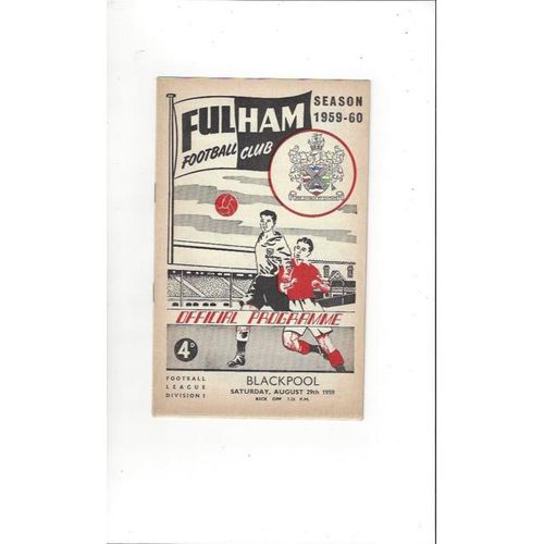 1959/60 Fulham v Blackpool Football Programme