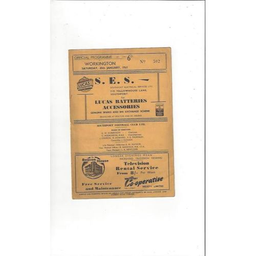 Workington Away Football Programmes