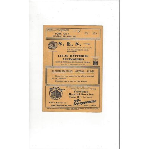 York City Away Football Programmes