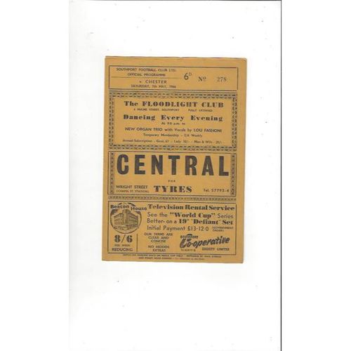 1965/66 Southport v Chester Football Programme