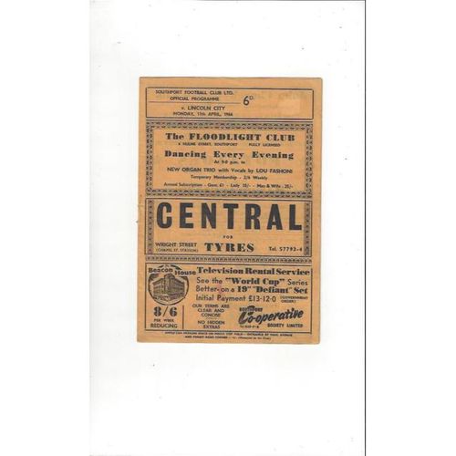 1965/66 Southport v Lincoln City Football Programme