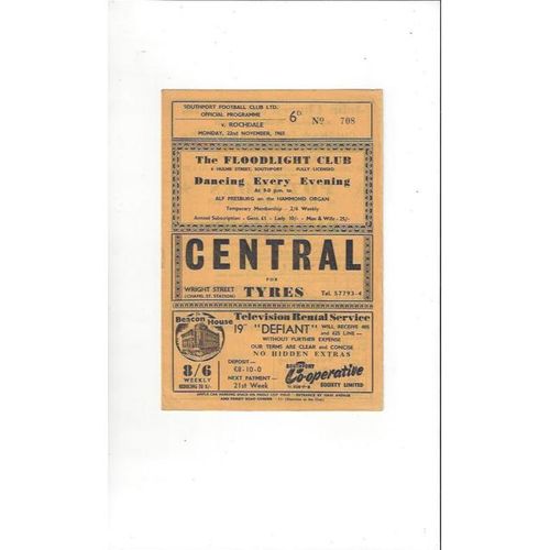 1965/66 Southport v Rochdale Football Programme