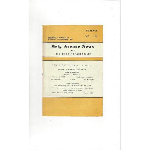 Southport Home Football Programmes