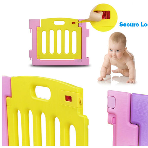 8 Sided Plastic Baby Playpen (Pink)