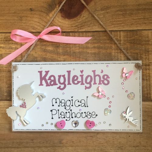 unicorn and fairy plaque