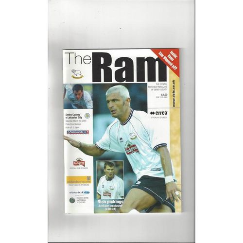 Derby County v Leicester City Football Programme 2002/03